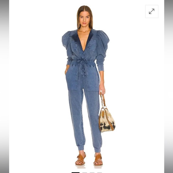 Ulla Johnson Sadie Jumpsuit in Blue/Indigo Acid